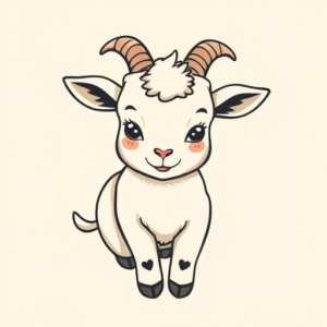 Adorable Goat Tattoo