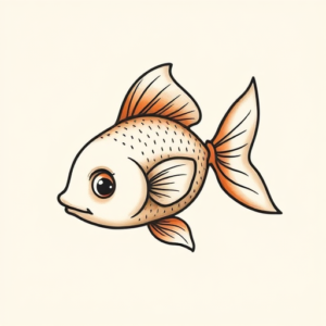 Adorable Goldfish Tattoo