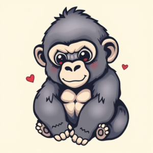 Adorable Gorilla Tattoo
