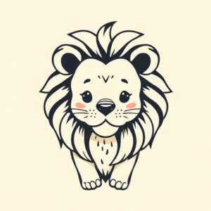 Adorable Lion Tattoo
