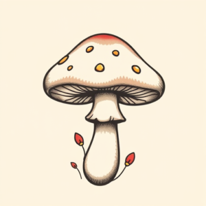 Adorable Mushroom Tattoo
