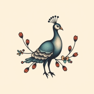 Adorable Peacock Tattoo