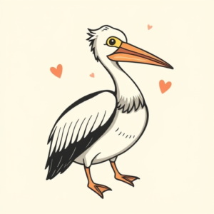 Adorable Pelican Tattoo