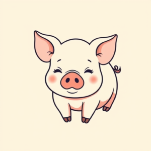 Adorable Pig Tattoo