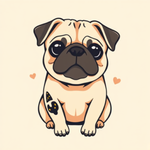 Adorable Pug Tattoo