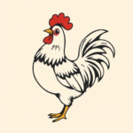 Adorable Rooster Tattoo