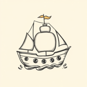Adorable Ship Tattoo