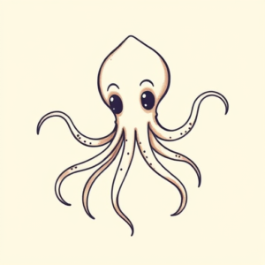 Adorable Squid Tattoo