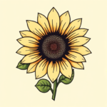Adorable Sunflower Tattoo
