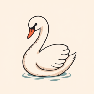 Adorable Swan Tattoo