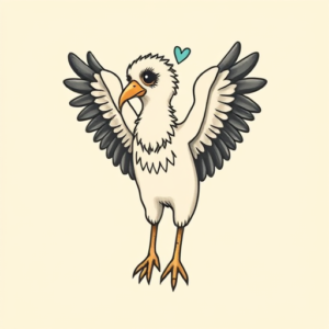 Adorable Vulture Tattoo