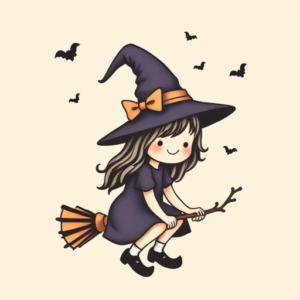 Adorable Witch Tattoo