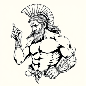 American Traditional Achilles Tattoo