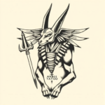 American Traditional Anubis Tattoo