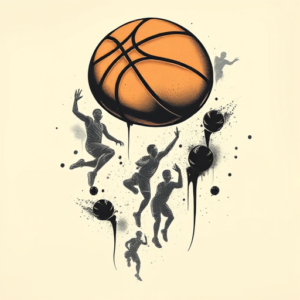 American Traditional Basketball Tattoo