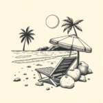 American Traditional Beach Tattoo