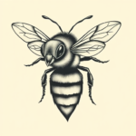 American Traditional Bee Tattoo
