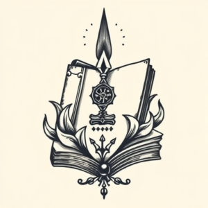 American Traditional Book Tattoo