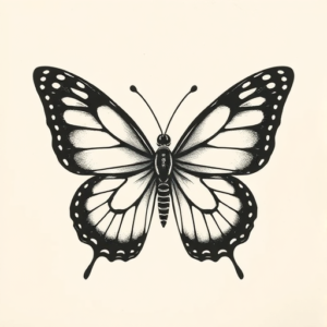 American Traditional Butterfly Tattoo