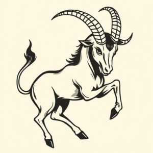 American Traditional Capricorn Tattoo
