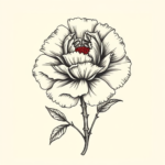 American Traditional Carnation Tattoo
