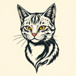 American Traditional Cat Tattoo