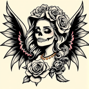American Traditional Catrina Tattoo