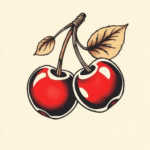 American Traditional Cherry Tattoo