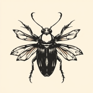 American Traditional Cicada Tattoo