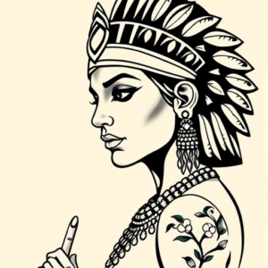 American Traditional Cleopatra Tattoo