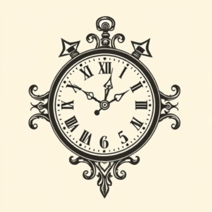 American Traditional Clock Tattoo
