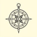 American Traditional Compass Tattoo