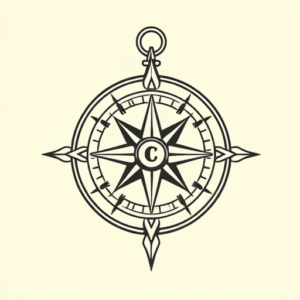 American Traditional Compass Tattoo