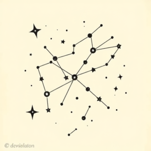 American Traditional Constellation Tattoo