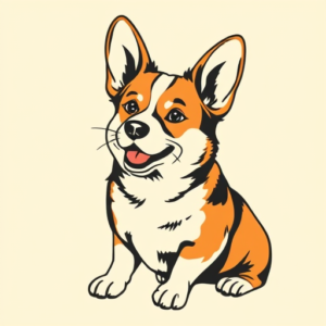 American Traditional Corgi Tattoo