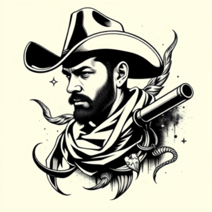 American Traditional Cowboy Tattoo