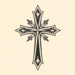 American Traditional Cross Tattoo