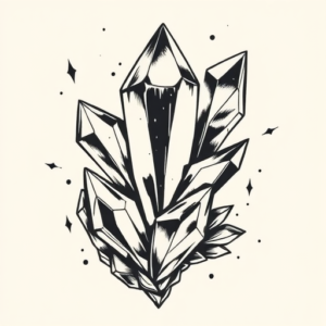 American Traditional Crystal Tattoo