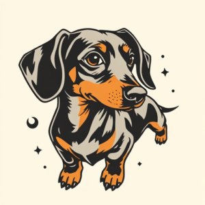 American Traditional Dachshund Tattoo