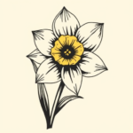 American Traditional Daffodil Tattoo