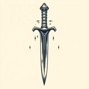 American Traditional Dagger Tattoo