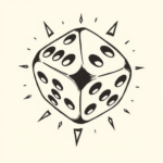 American Traditional Dice Tattoo