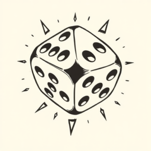 American Traditional Dice Tattoo