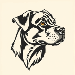 American Traditional Dog Tattoo