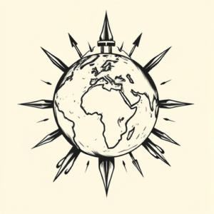 American Traditional Earth Tattoo