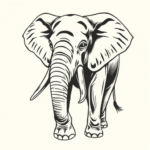 American Traditional Elephant Tattoo
