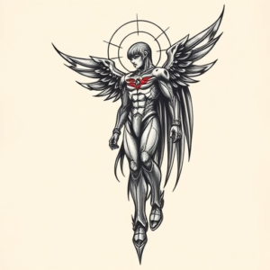 American Traditional Evangelion Tattoo