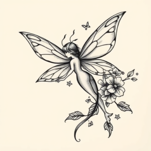 American Traditional Fairy Tattoo