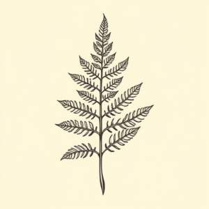 American Traditional Fern Tattoo