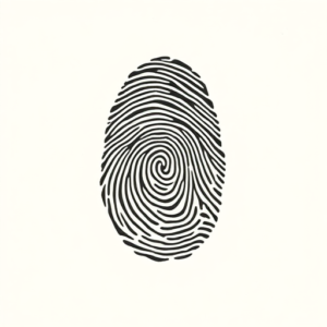 American Traditional Fingerprint Tattoo